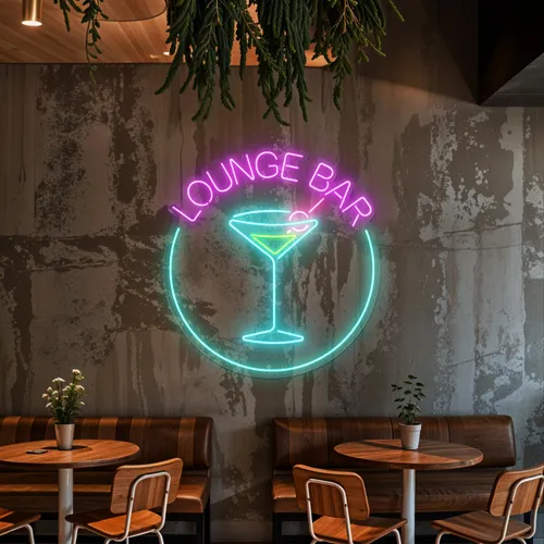 Martini Lounge Bar Neon Sign - Custom Ribbons Now