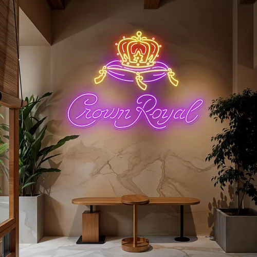 Crown Royal Neon Sign - Custom Ribbons Now