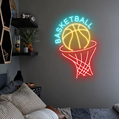 Basketball Neon Sign - Custom Ribbons Now
