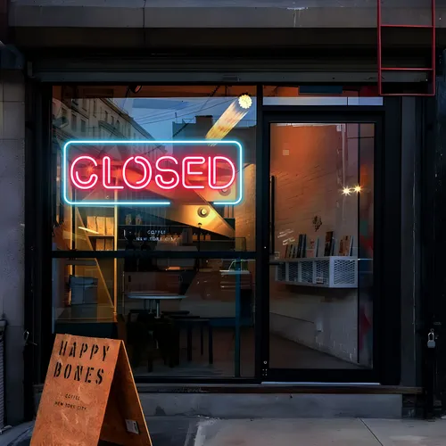 Closed Neon Sign - Custom Ribbons Now