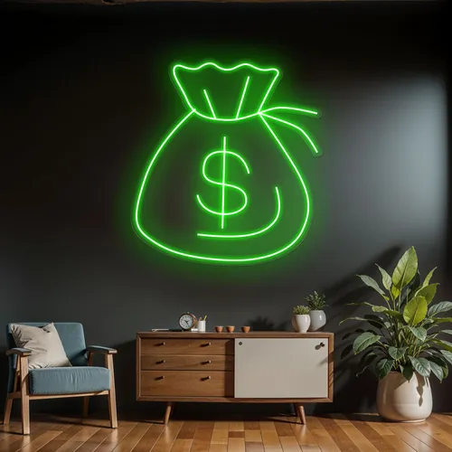 Neon Money Sign - Custom Ribbons Now