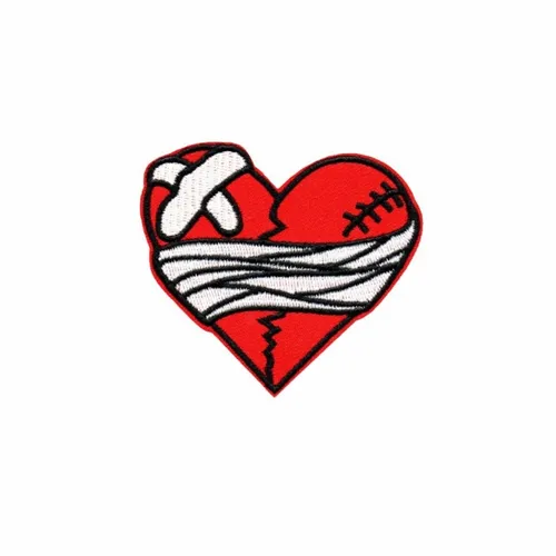 Battered Heart Patch - Custom Ribbons Now