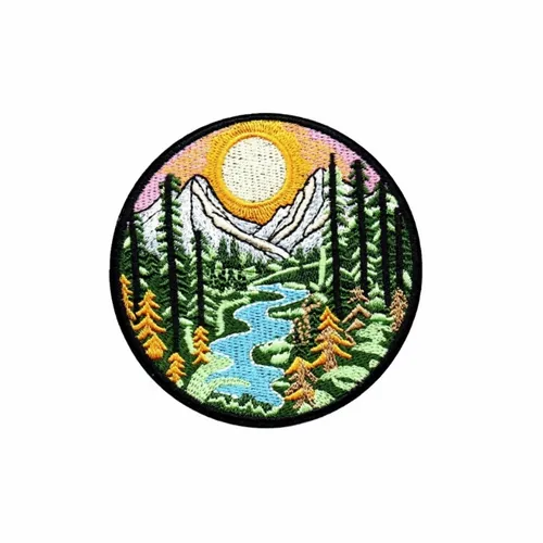 Coloful Mountain Valley Patch - Custom Ribbons Now
