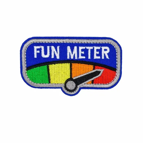 Blue and Grey Fun Meter Patch - Custom Ribbons Now