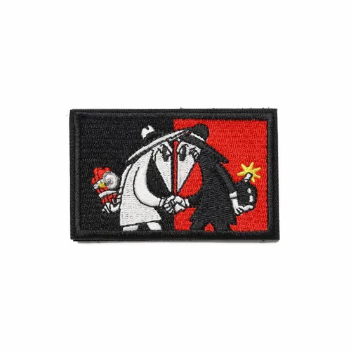 Black and Red White Hat vs Black Hat Patch - Custom Ribbons Now
