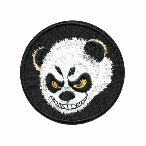 Black Angry Panda Patch - Custom Ribbons Now