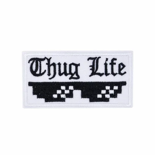 Black and White Thug Life Patch - Custom Ribbons Now