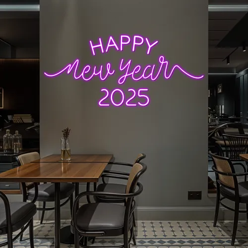 Happy New Year 2024 Neon Sign - Custom Ribbons Now