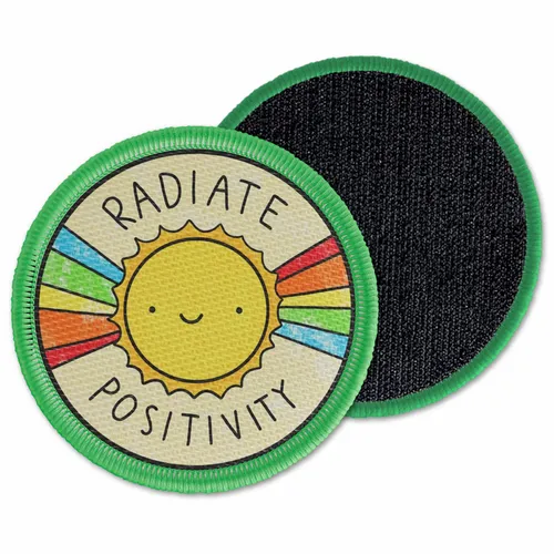 Round Radiate Positivity Velcro Patch - Custom Ribbons Now