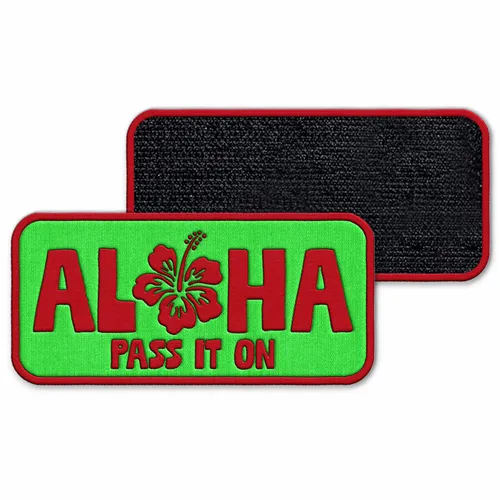 Rectangle Aloha Velcro Patch - Custom Ribbons Now