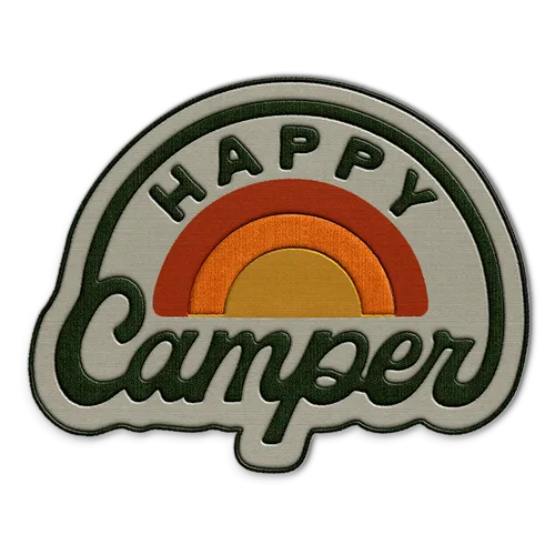 Happy Camper Hat Patch - Custom Ribbons Now