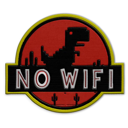 No Wifi Dino Hat Patch - Custom Ribbons Now