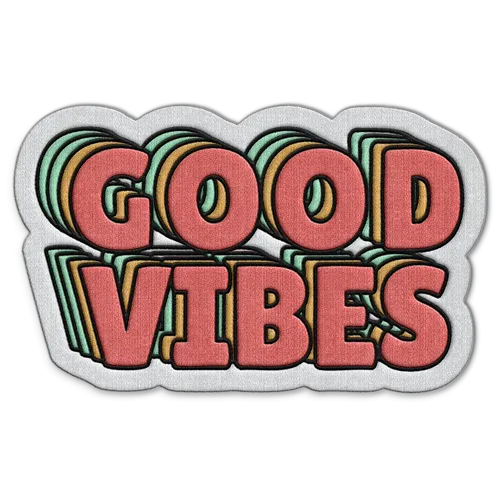 Good Vibes Hat Patch - Custom Ribbons Now
