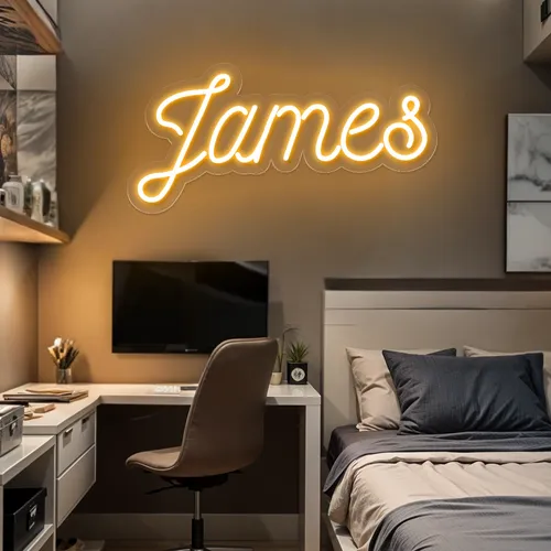 James Neon Sign - Custom Ribbons Now