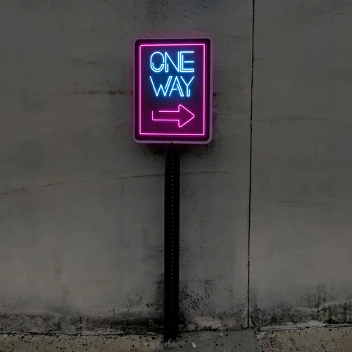 One Way Neon Sign - Custom Ribbons Now