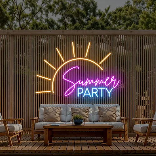 Cool Summer Party Neon Sign - Custom Ribbons Now