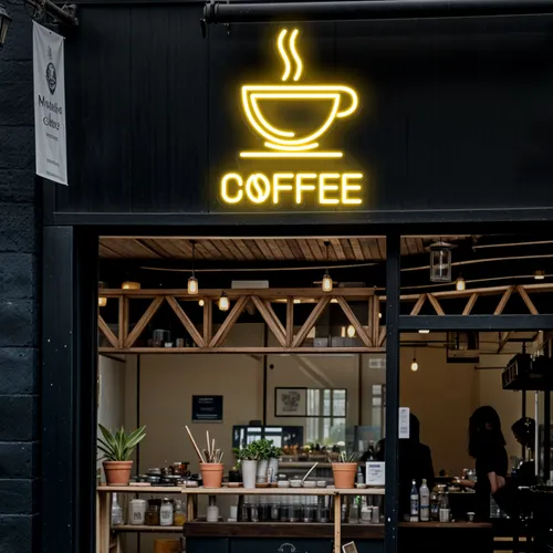 Coffee Bliss Neon Sign - Custom Ribbons Now