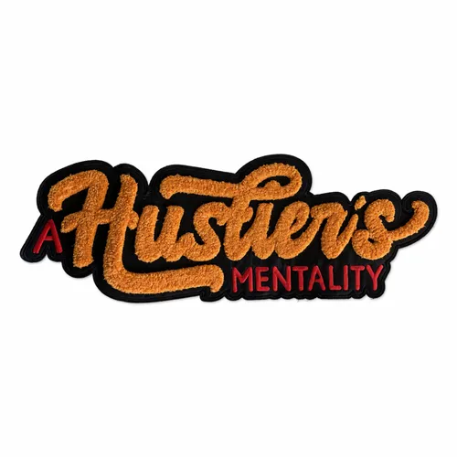 Hustler's Mentality Letterman Jacket Patch - Custom Ribbons Now
