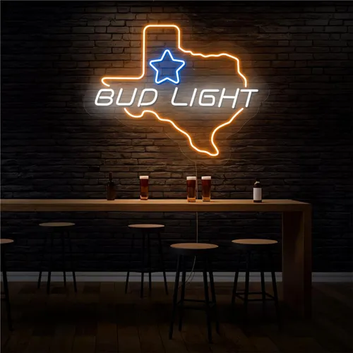 Old West Bud Light Neon Sign - Custom Ribbons Now