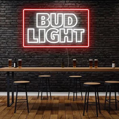 Simple Bud Light Neon Sign - Custom Ribbons Now