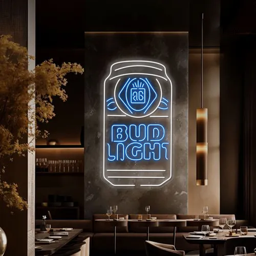 In Can Bud Light Neon Sign - Custom Ribbons Now