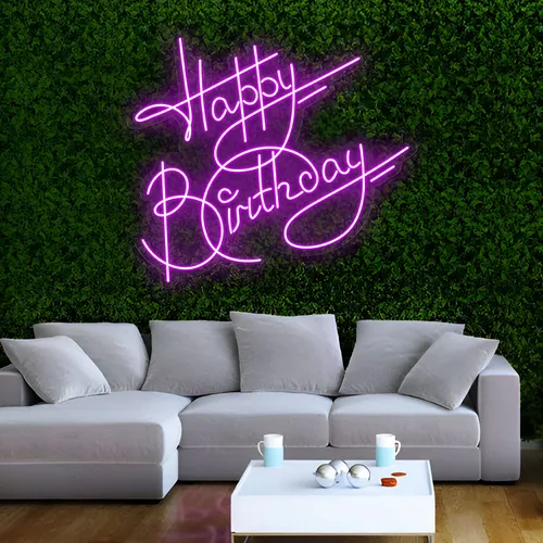 Oh So Hot Happy Birthday Neon Sign - Custom Ribbons Now