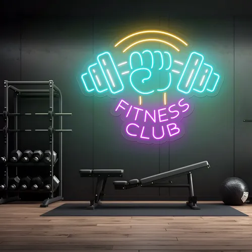Barbell Neon Signs - Custom Ribbons Now