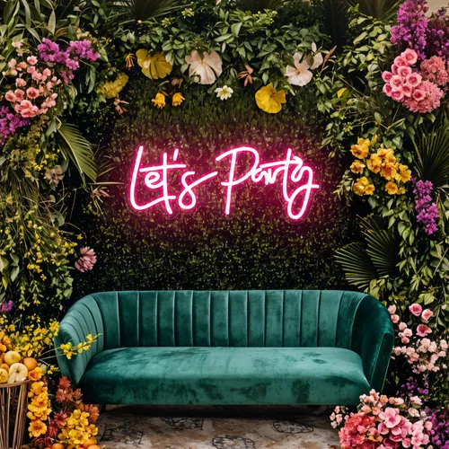 Let’s Party Neon Signs - Custom Ribbons Now