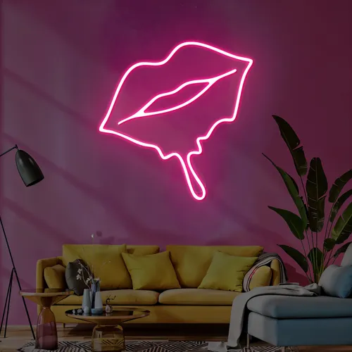 Pouty Lips Neon Signs - Custom Ribbons Now