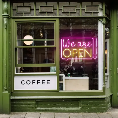 Striking Open Neon Sign - Custom Ribbons Now