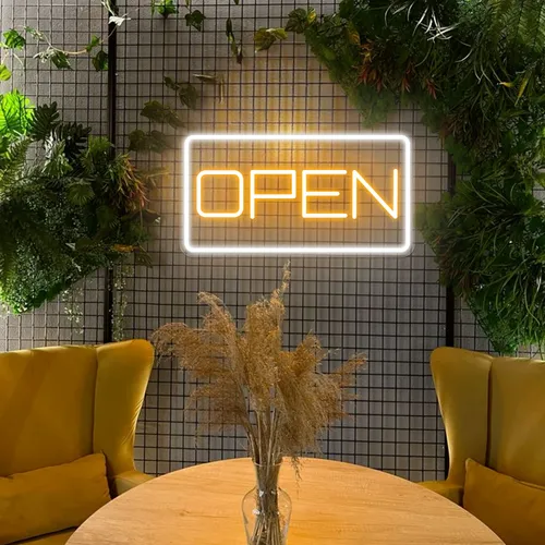Inviting Open Neon Sign - Custom Ribbons Now