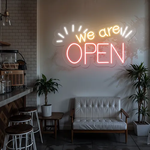 Eye-Catching Open Neon Sign - Custom Ribbons Now