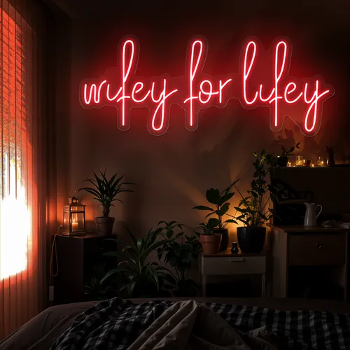 Wifey for Lifey Neon Sign - Custom Ribbons Now