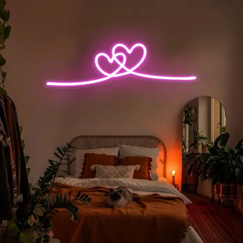 Infinity Heart Pink Neon Sign - Custom Ribbons Now