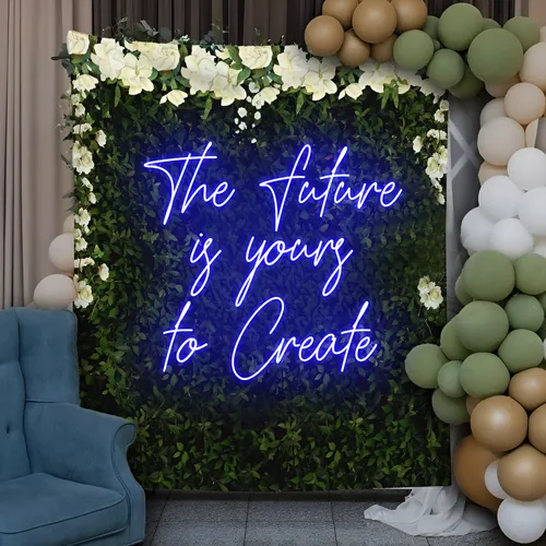 Motivating The Future is Yours to Create Neon Sign - Custom Ribbons Now