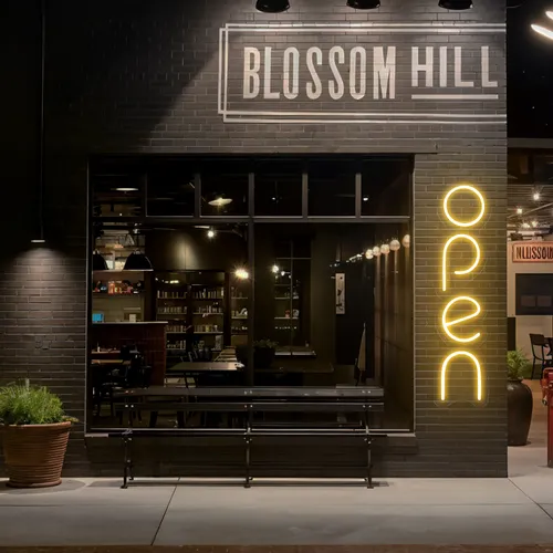 Open Vertical Neon Sign - Custom Ribbons Now