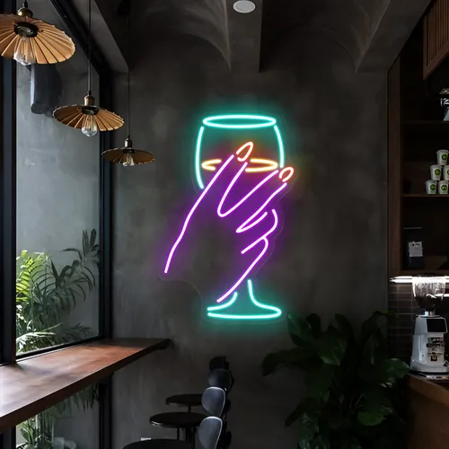 Chic Glass Neon Sign - Custom Ribbons Now