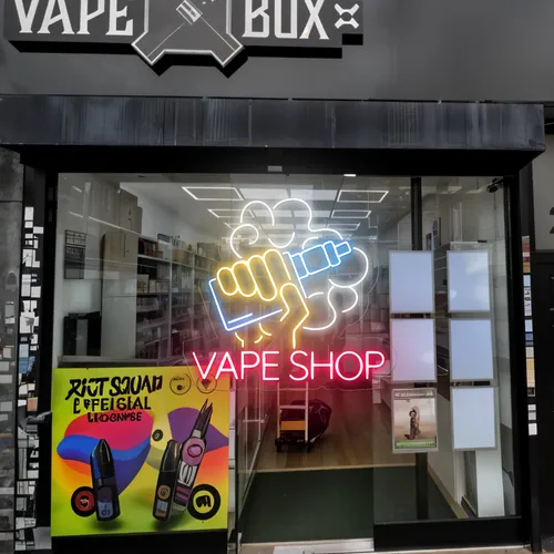 Vape Shop Window Neon Sign - Custom Ribbons Now