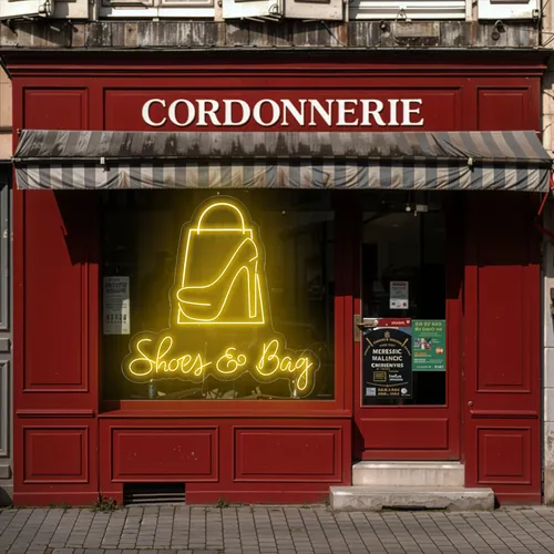 Shoe Bag Window Neon Sign - Custom Ribbons Now