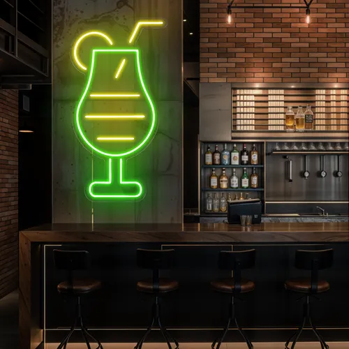 Sparkling Toast Glass Neon Sign - Custom Ribbons Now