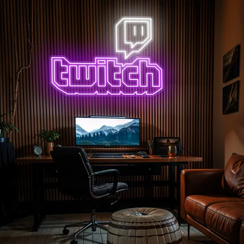 Twitch Gaming Room Neon Sign - Custom Ribbons Now