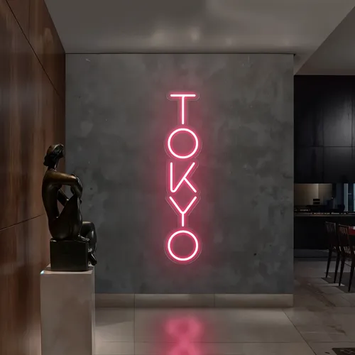 Tokyo Vertical Neon Sign - Custom Ribbons Now