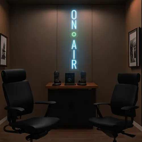 On Air Vertical Neon Sign - Custom Ribbons Now