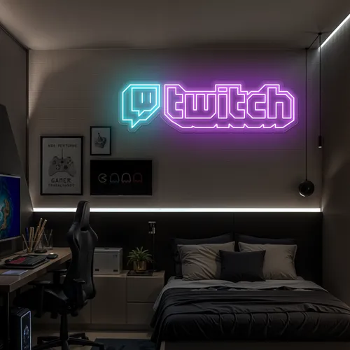 Twitch Streaming Setup Neon Sign - Custom Ribbons Now