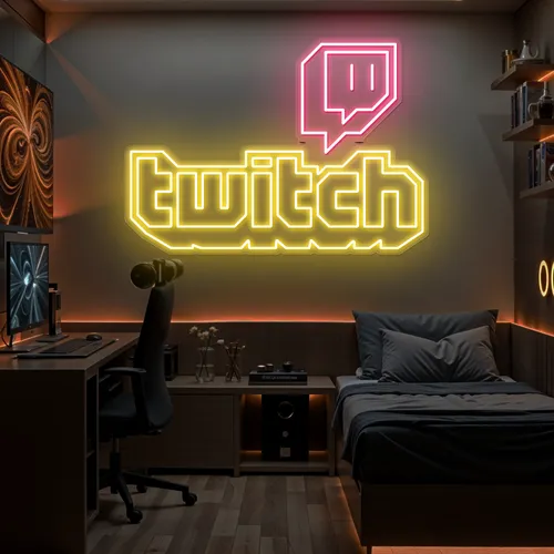 Twitch Bold Glow Neon Sign - Custom Ribbons Now