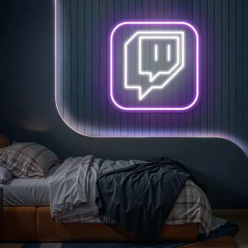 Twitch Logo Bedroom Neon Sign - Custom Ribbons Now