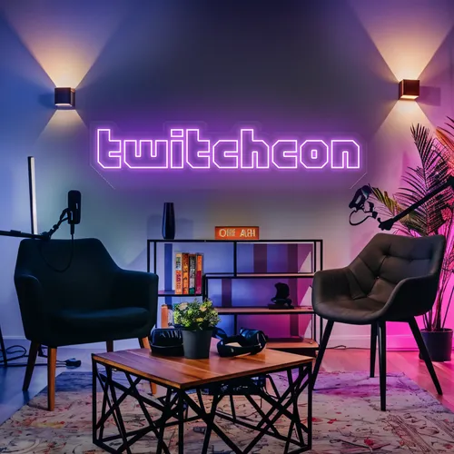 TwitchCon Gamer Lounge Neon Sign - Custom Ribbons Now