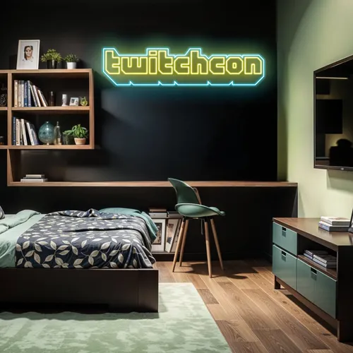 TwitchCon Bedroom Aesthetic Neon Sign - Custom Ribbons Now