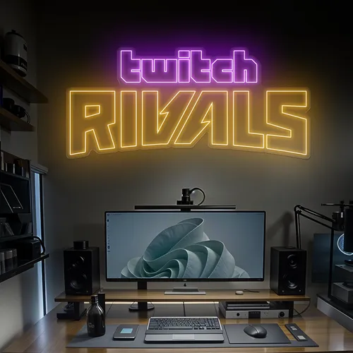 Twitch Rivals Gaming Setup Neon Sign - Custom Ribbons Now