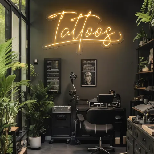 Glow Ink Tattoos Neon Sign - Custom Ribbons Now